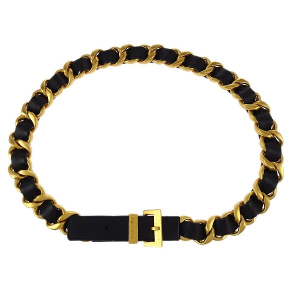 Chanel Buckle Chain Belt Black 96P #70/28 195359 - Picture 1 of 4